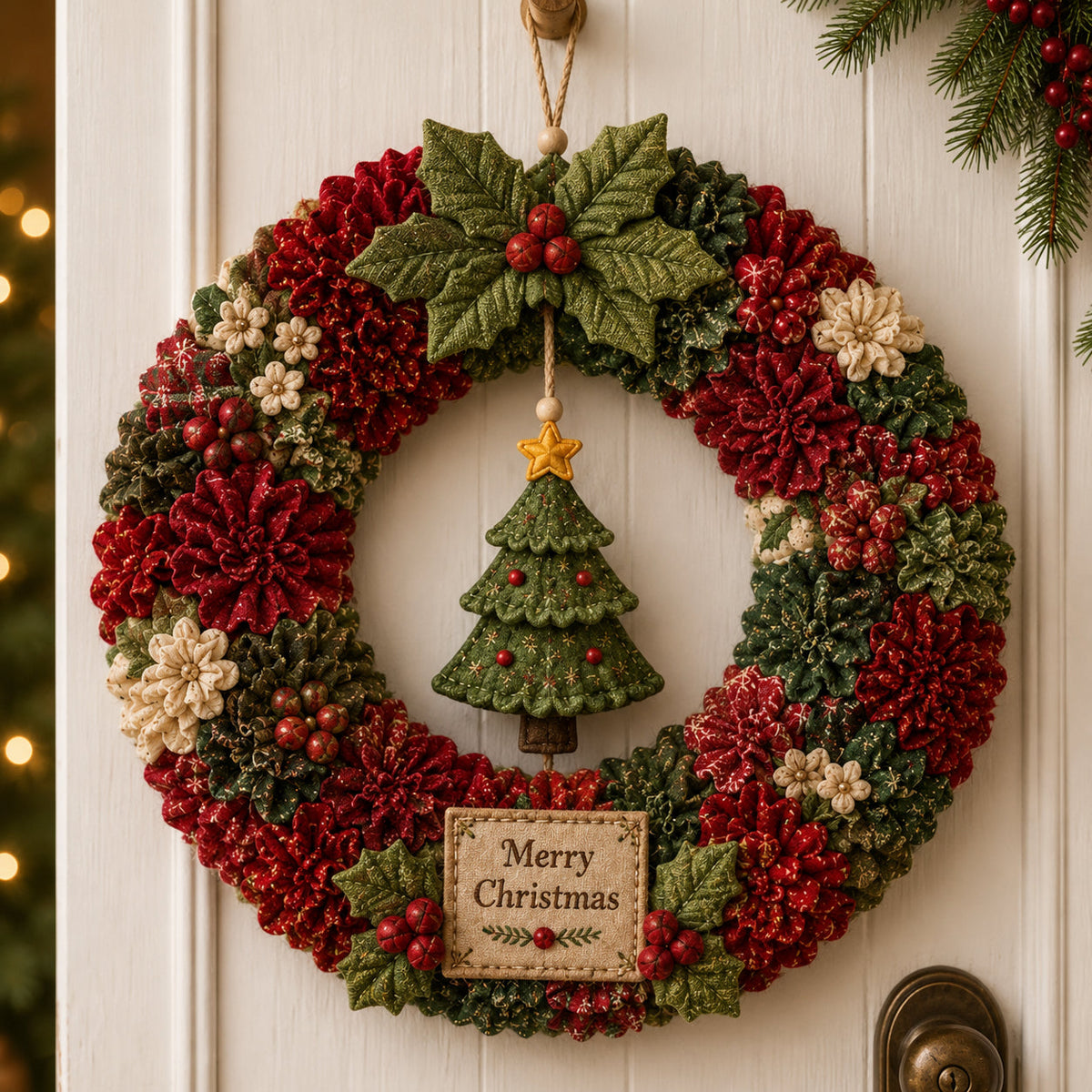 🔥49% Off Last Day🎄3D Fabric Poke Wreath DIY Kit(📦Buy 2, Get FREE Shipping)