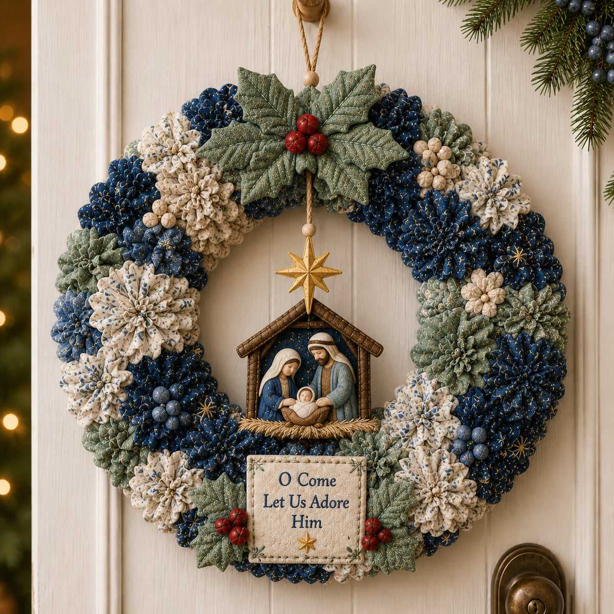 🔥49% Off Last Day🎄3D Fabric Poke Wreath DIY Kit（📦Buy 2, Get FREE Shipping）