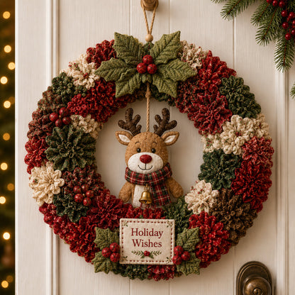 🔥49% Off Last Day🎄3D Fabric Poke Wreath DIY Kit（📦Buy 2, Get FREE Shipping）