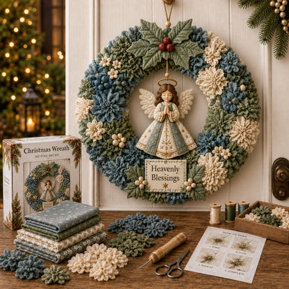🔥49% Off Last Day🎄3D Fabric Poke Wreath DIY Kit（📦Buy 2, Get FREE Shipping）