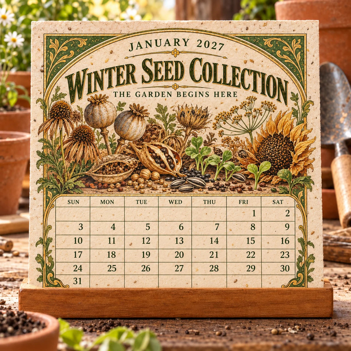 🔥 Last Day 50% OFF 🌱 2027 The Heirloom Garden Plantable Seed Calendar